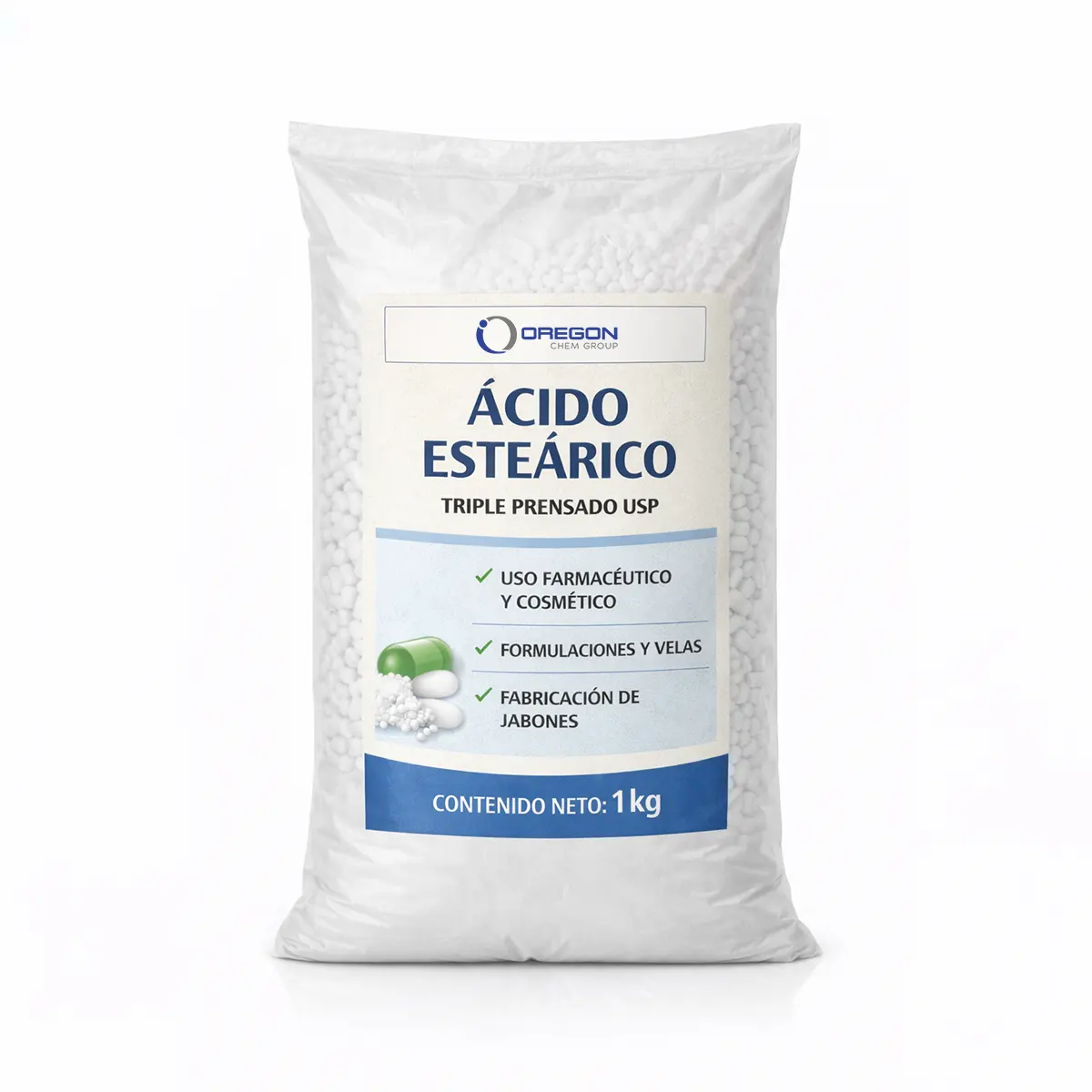 Ácido Esteárico Triple Prensado USP 1 Acido Estearico 1 Kg