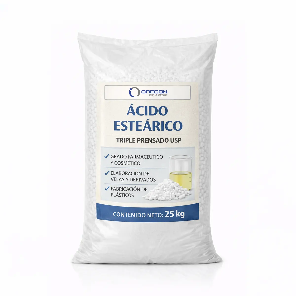Ácido Esteárico Triple Prensado USP 2 Acido Estearico 25 Kg